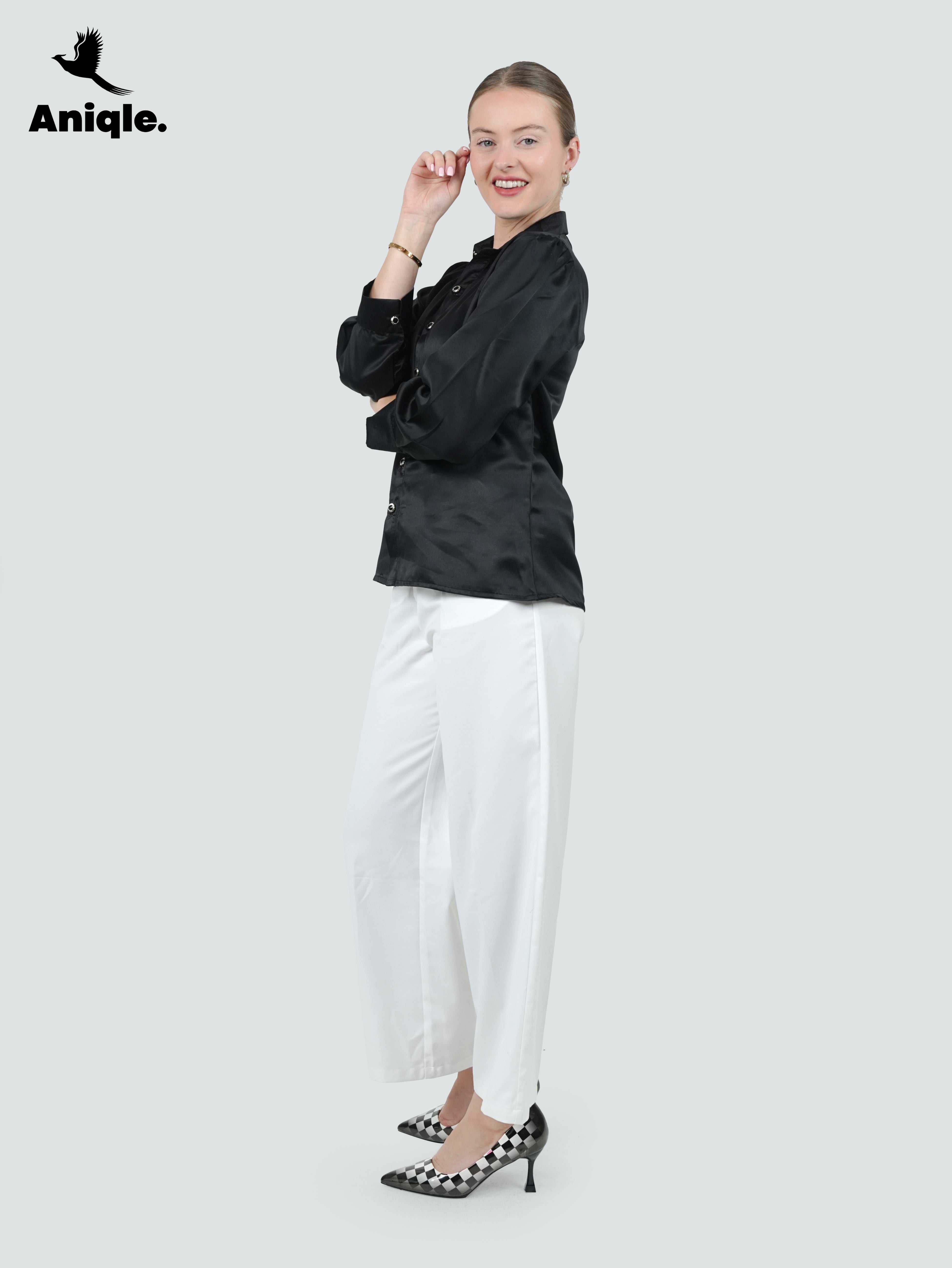 ANQ-10052-Midnight Satin Classic Shirt