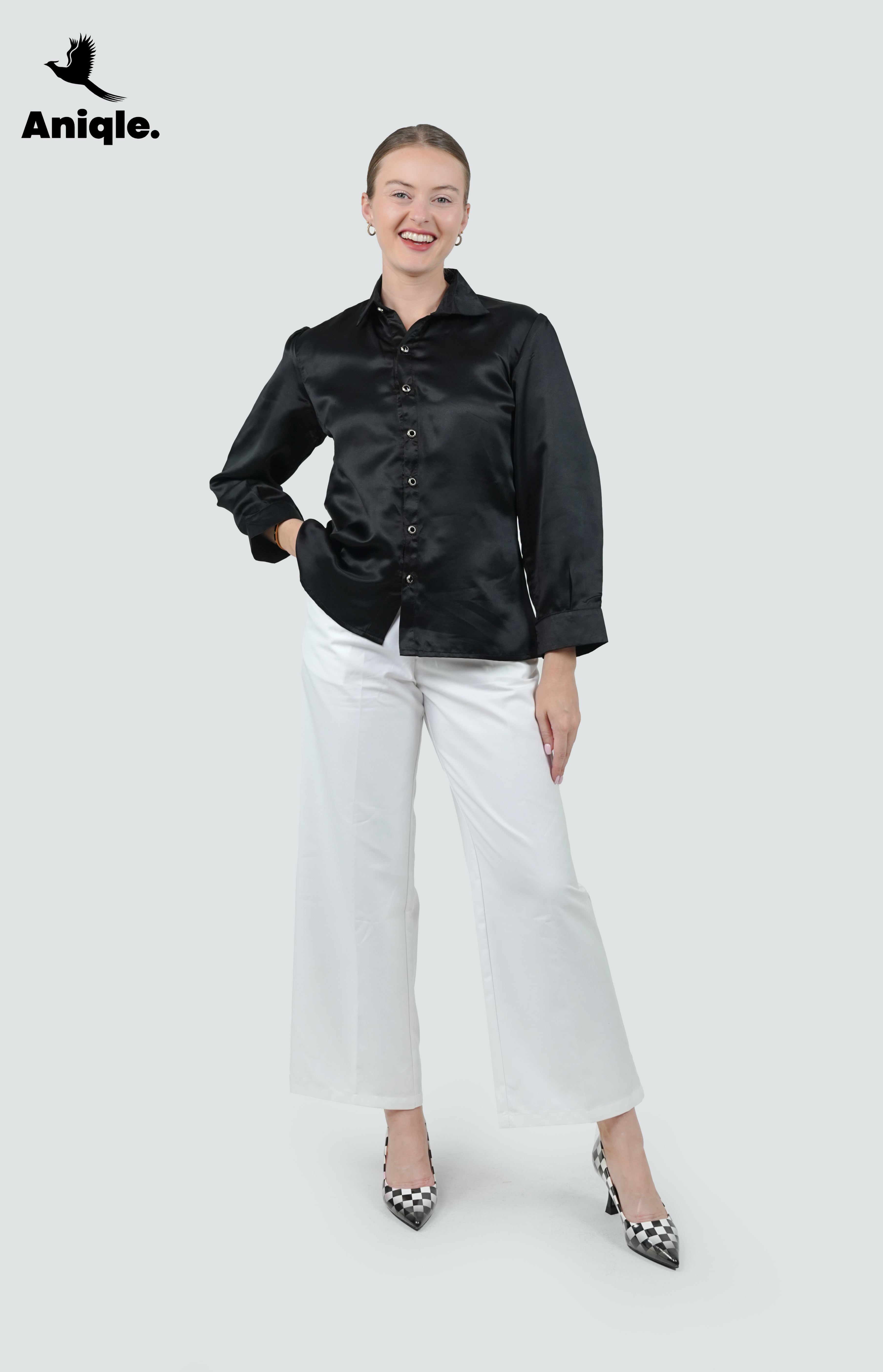 ANQ-10052-Midnight Satin Classic Shirt