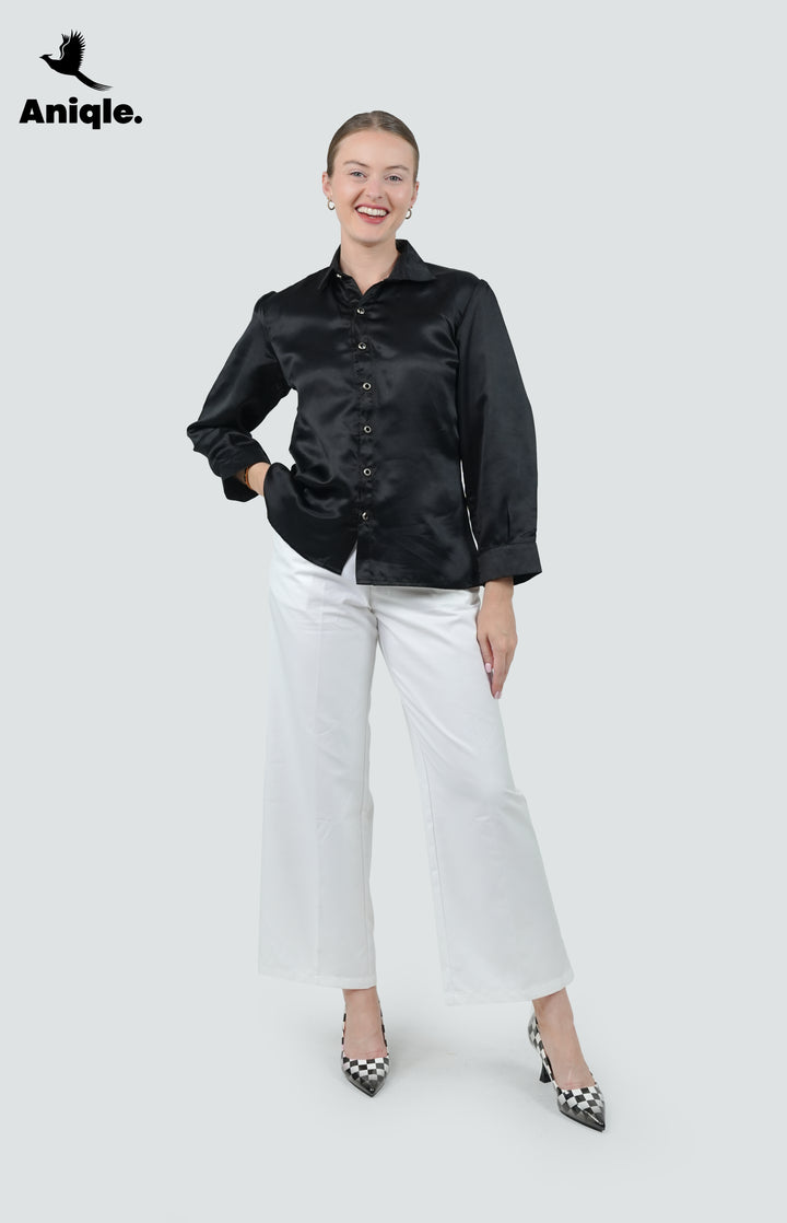 Midnight Satin Classic Shirt