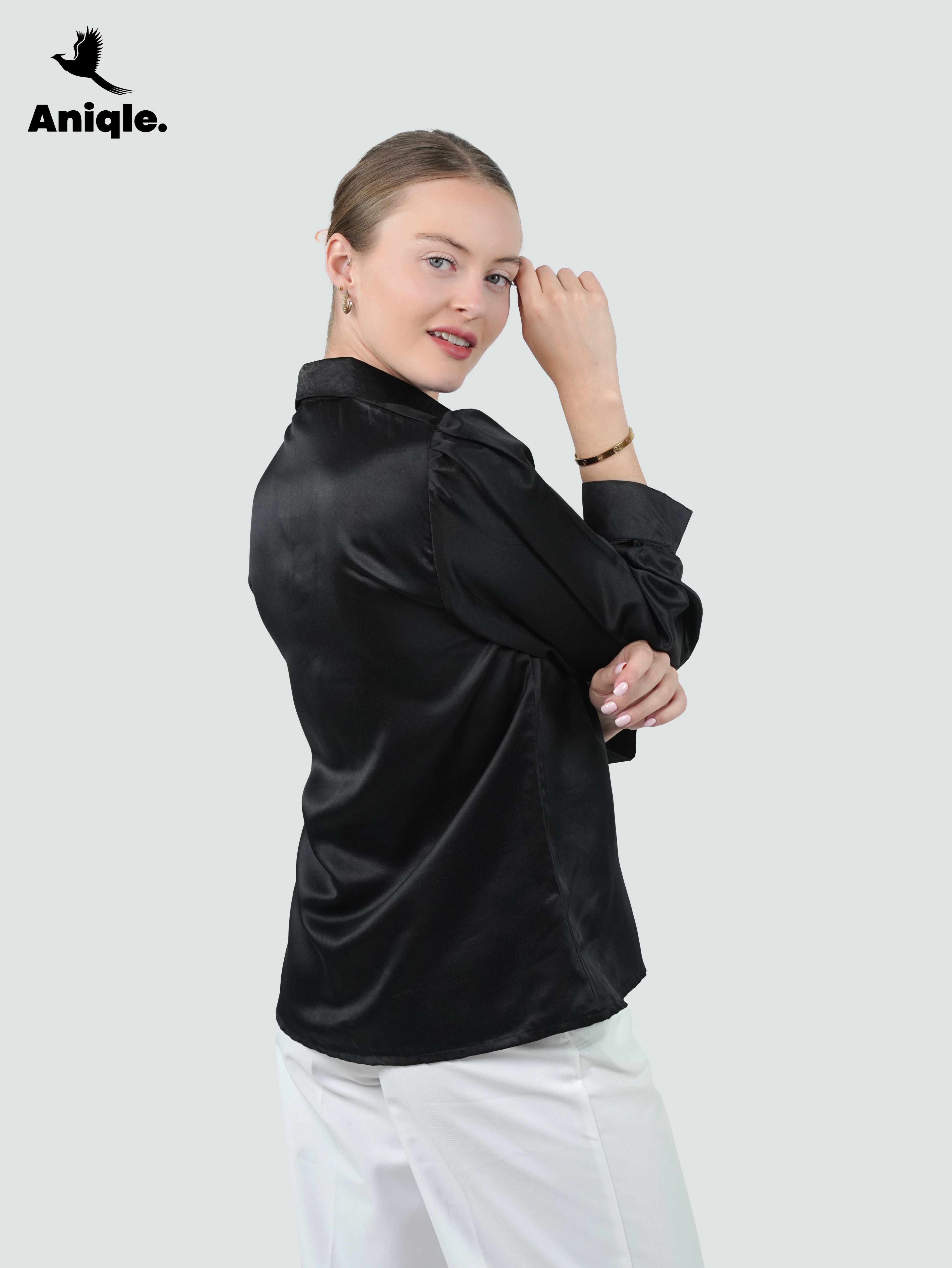 ANQ-10052-Midnight Satin Classic Shirt