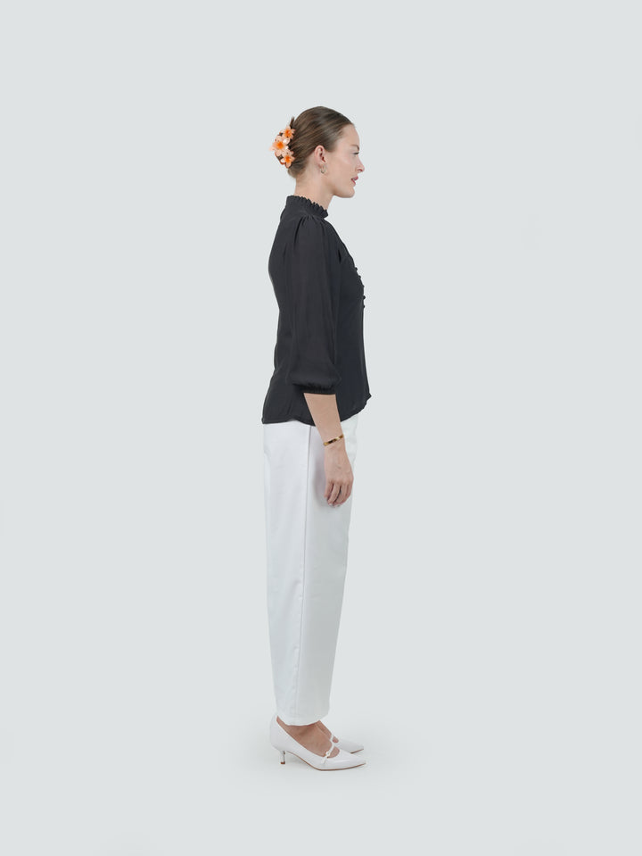 Ash Ruffle-Collar Crepe Shirt