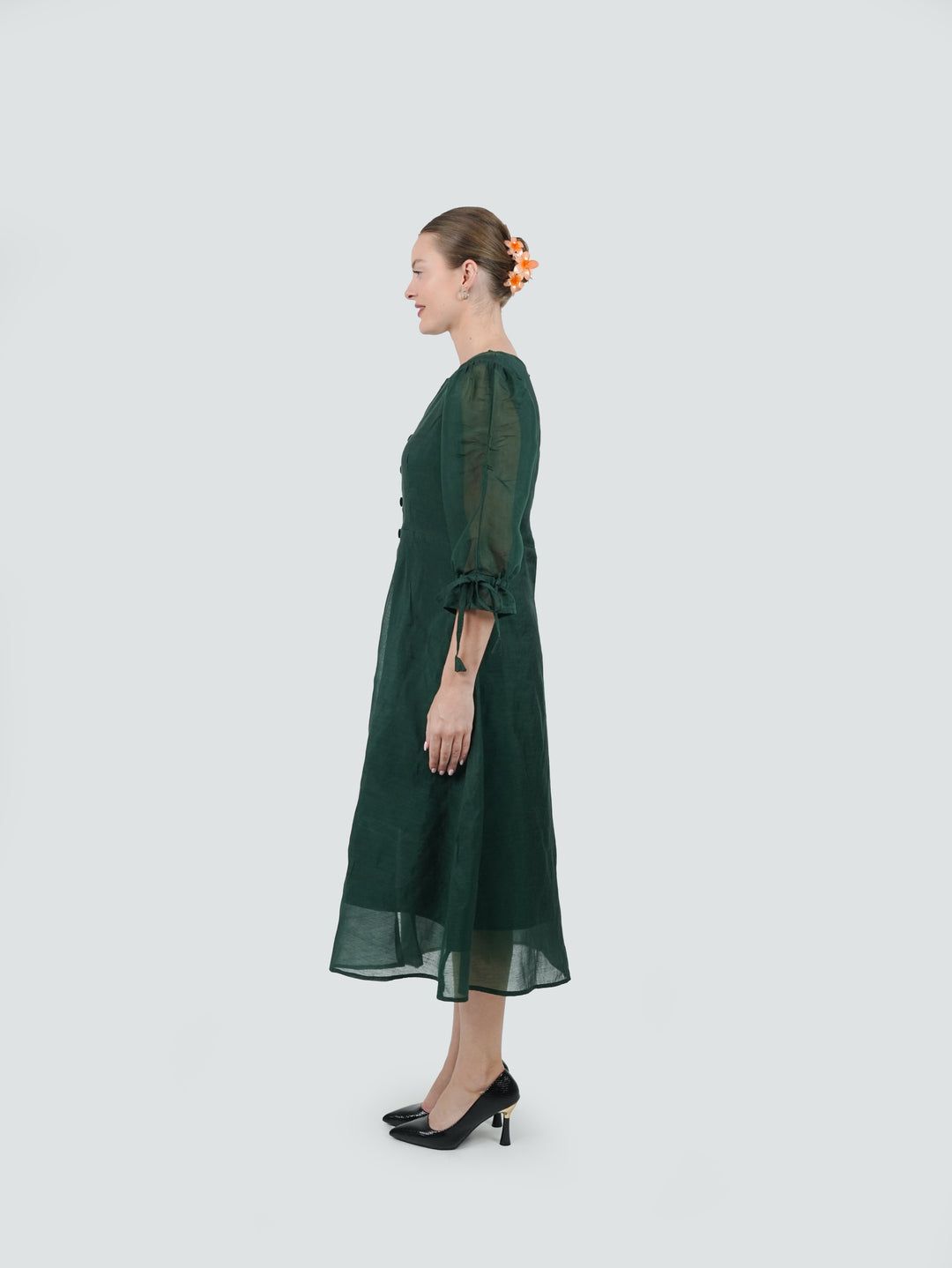 Evergreen Charm Front-Open Dress