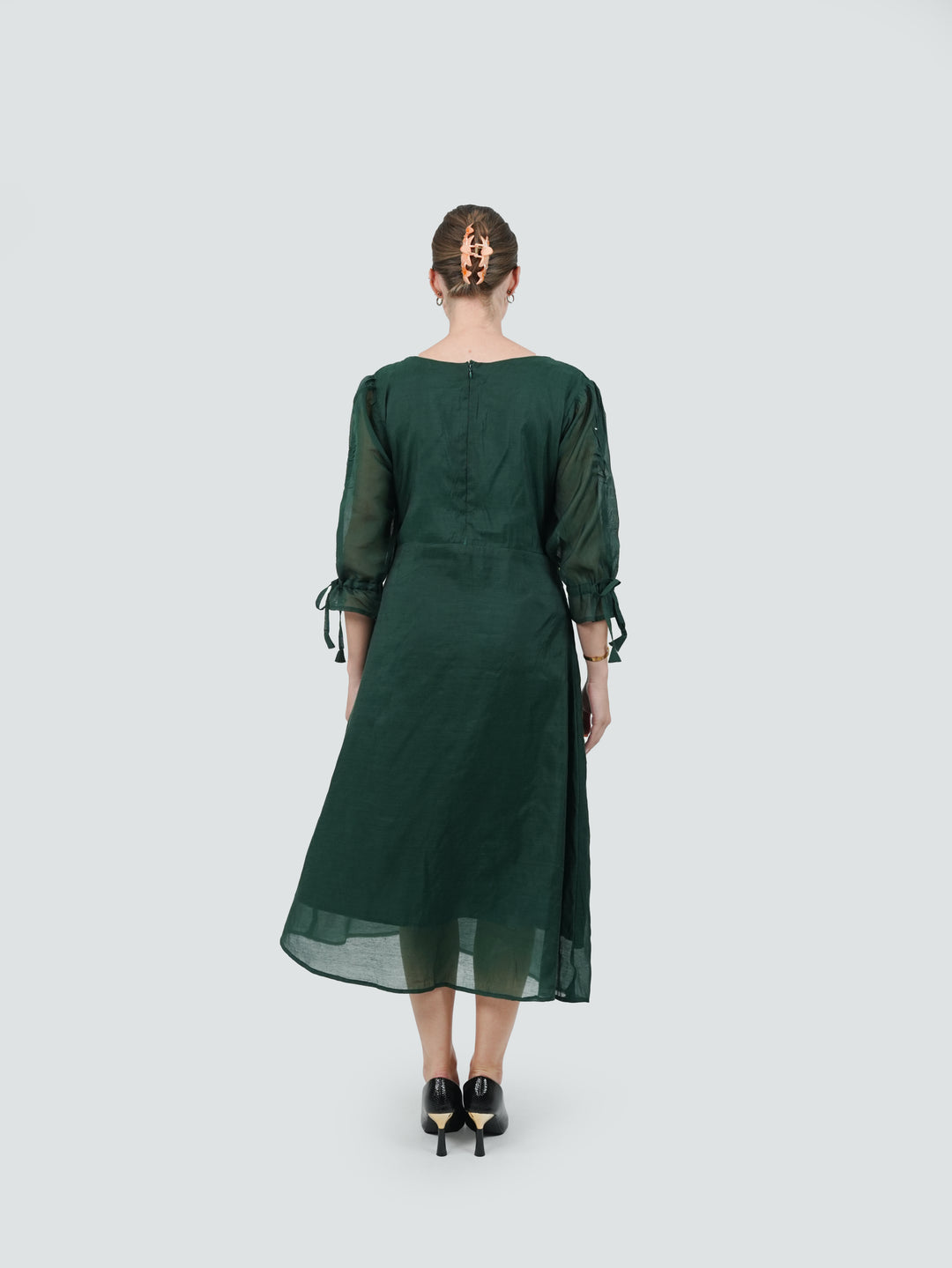 Evergreen Charm Front-Open Dress