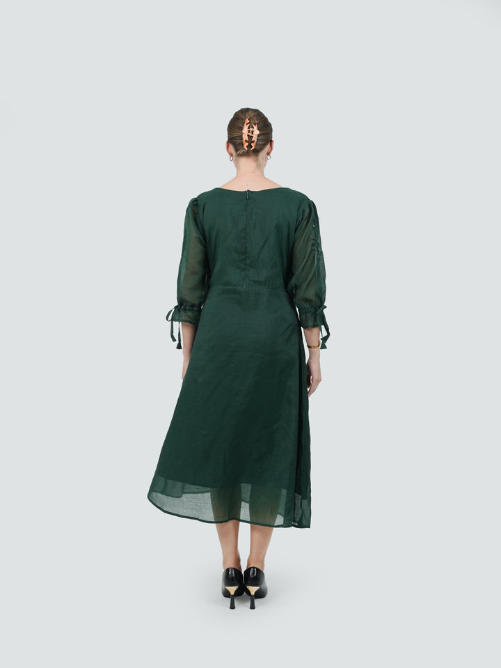 Evergreen Charm Front-Open Dress