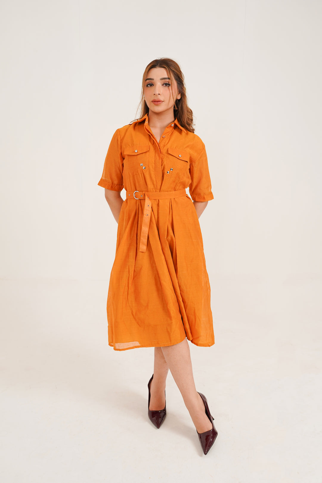 Rust Reverie Midi Dress