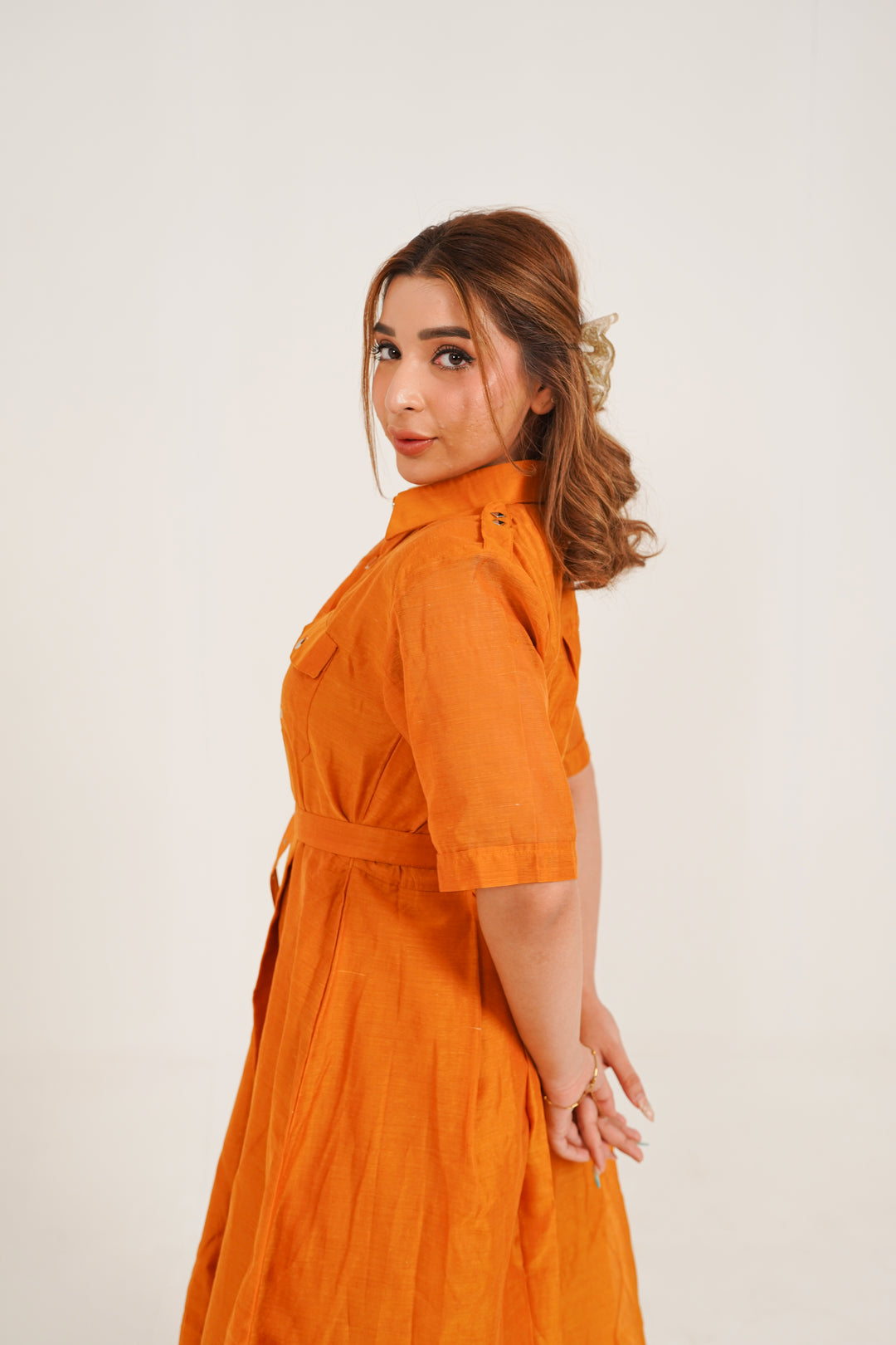 Rust Reverie Midi Dress