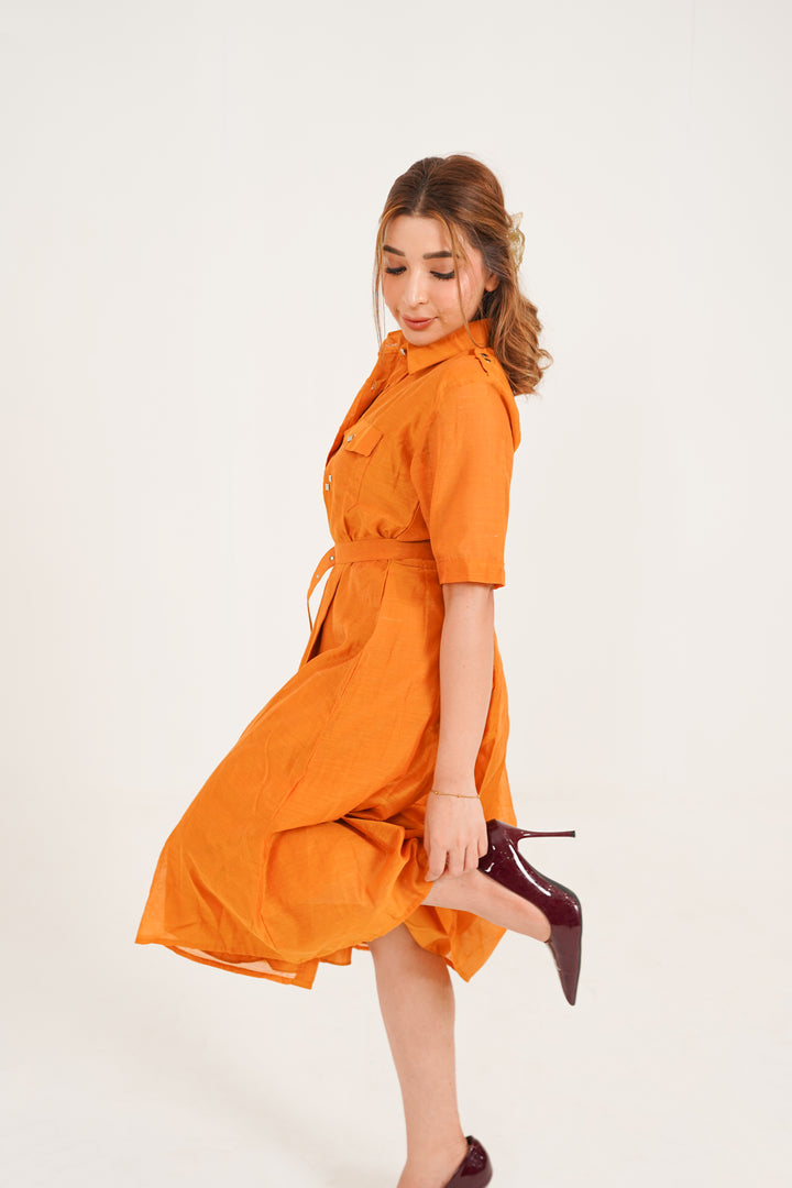 Rust Reverie Midi Dress