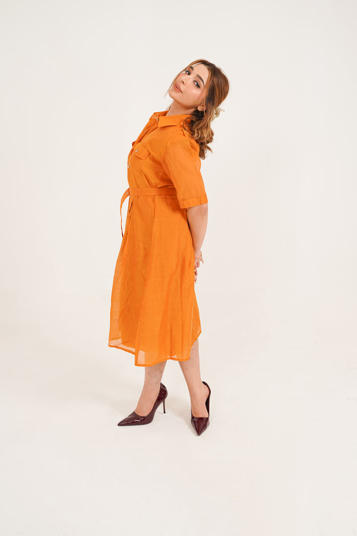 Rust Reverie Midi Dress