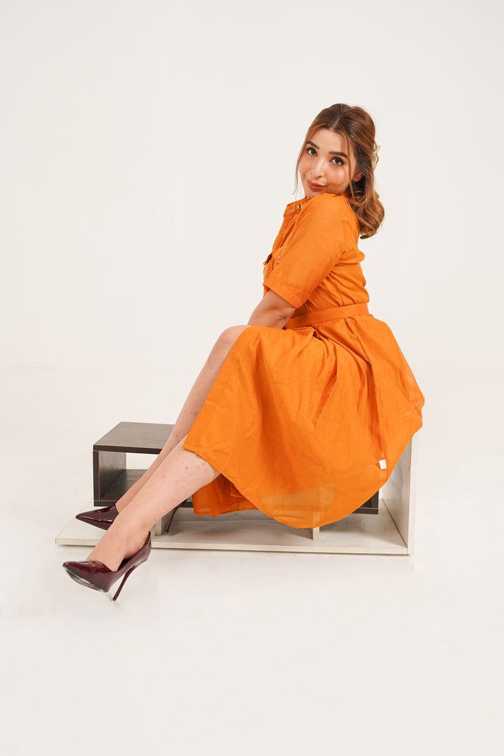 Rust Reverie Midi Dress