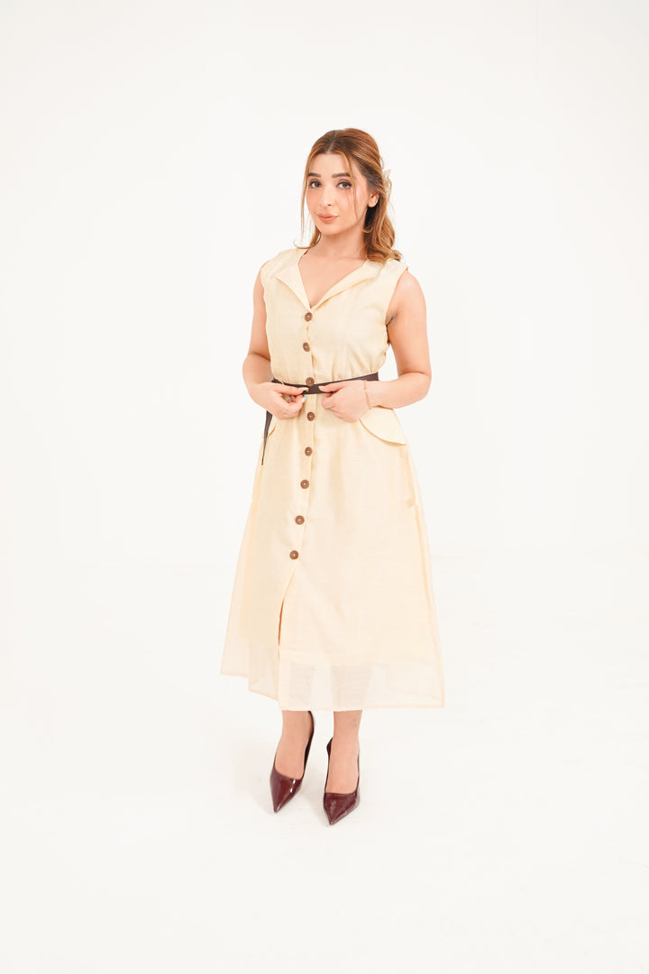 Solace Button-Front Midi Dress
