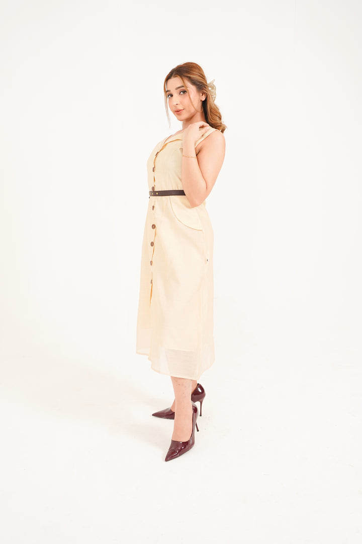 Solace Button-Front Midi Dress