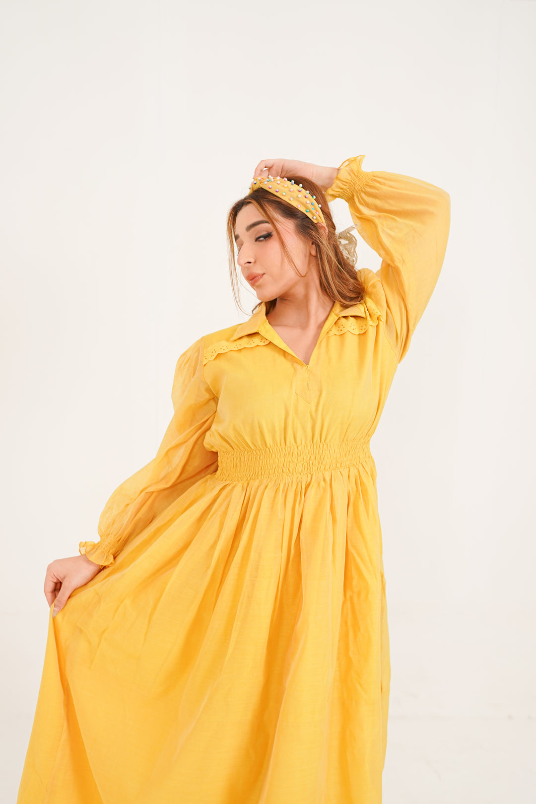 Saffron Meadow Smocked Maxi Dress