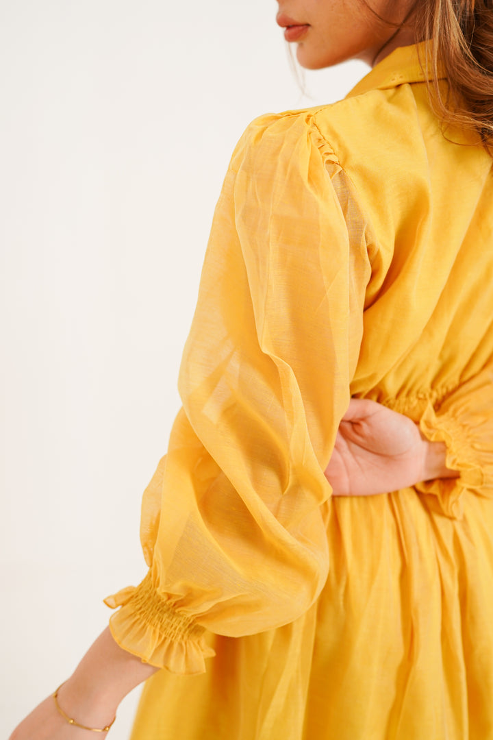 Saffron Meadow Smocked Maxi Dress