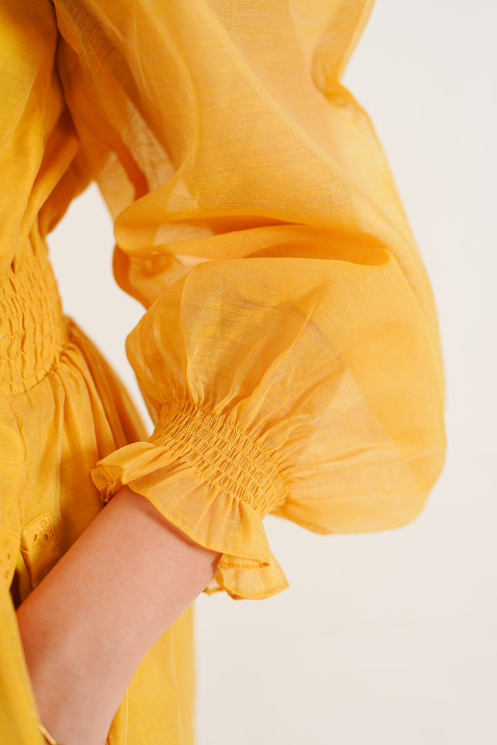 Saffron Meadow Smocked Maxi Dress