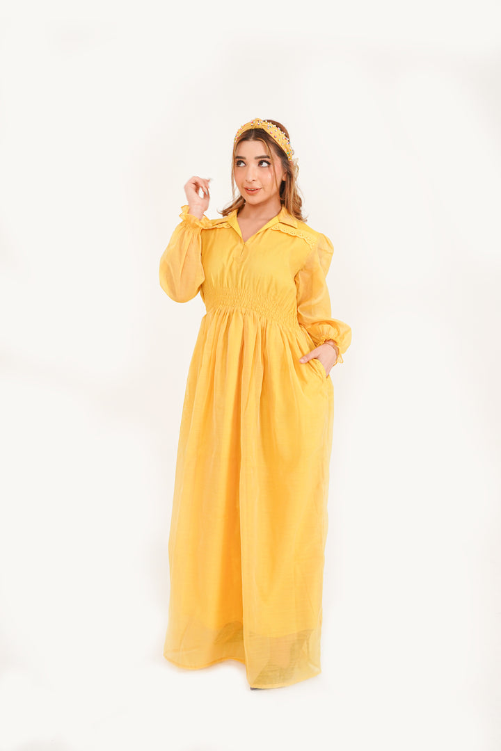 Saffron Meadow Smocked Maxi Dress