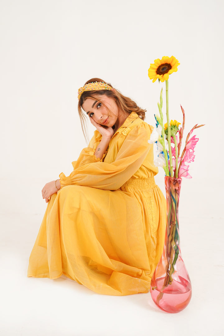 Saffron Meadow Smocked Maxi Dress