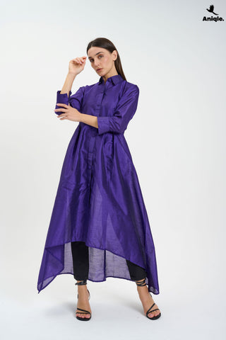 ANQ-10009 Purple high-low shirt  Dress