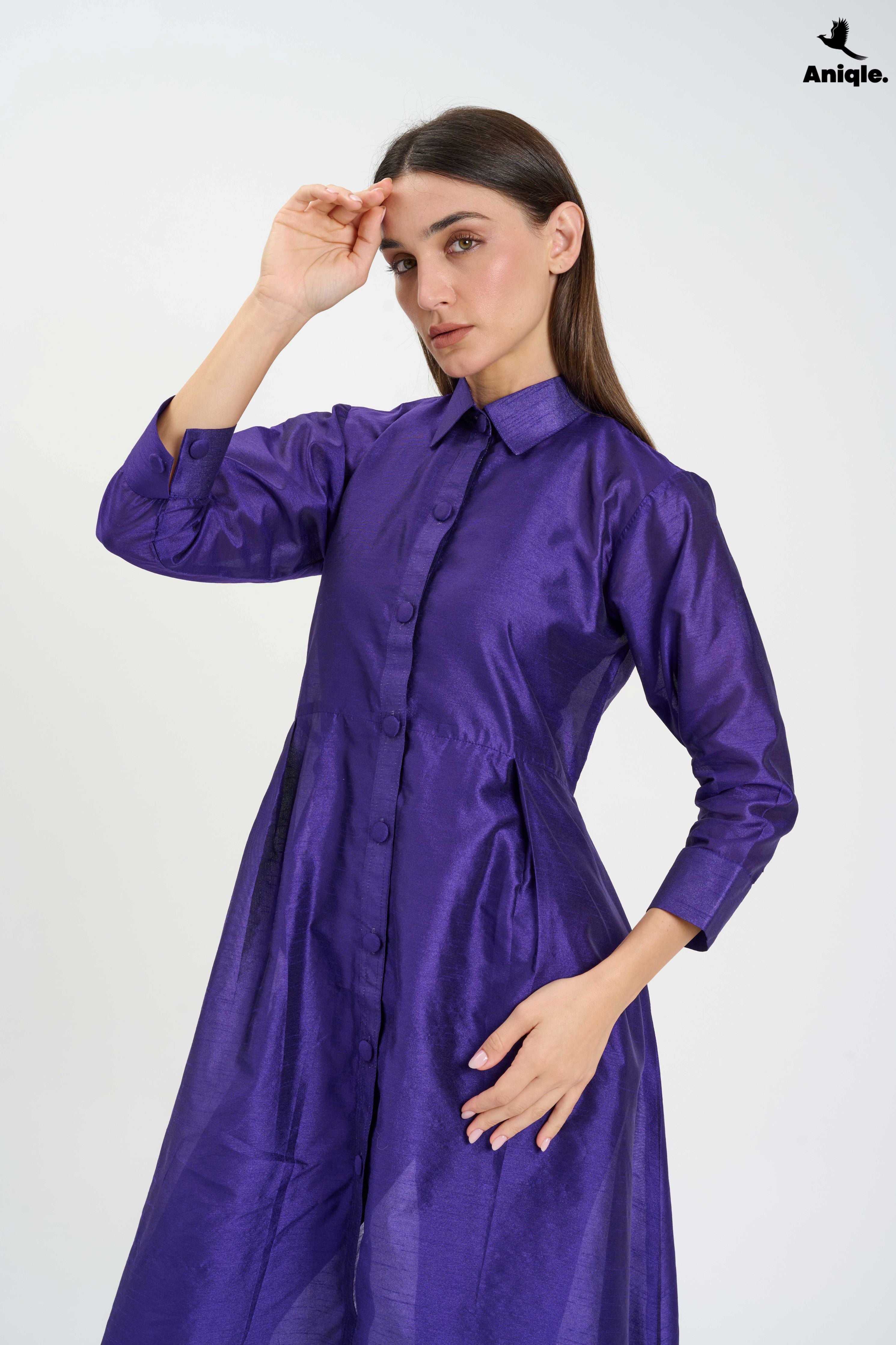 ANQ-10009 Purple high-low shirt  Dress