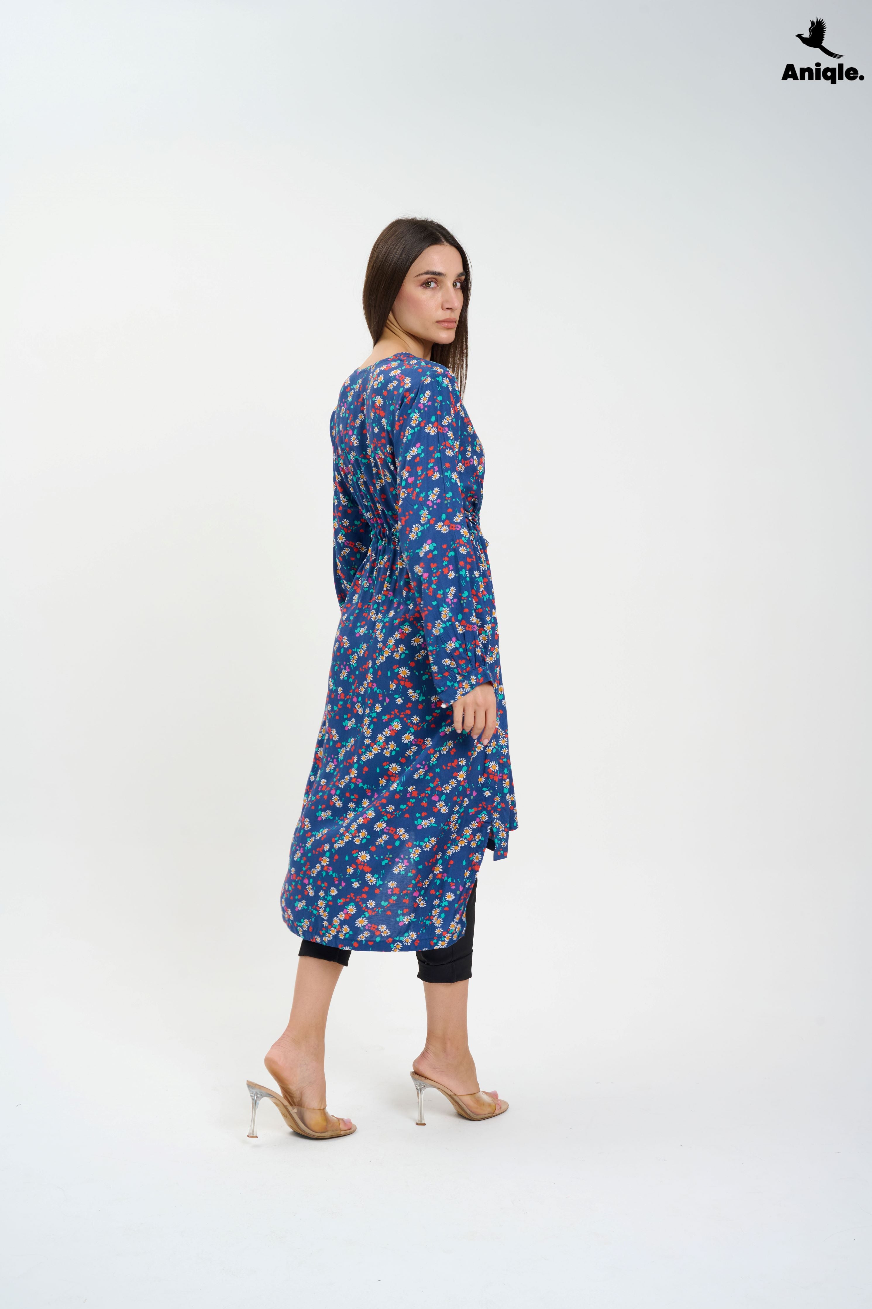 ANQ-10001 Floral high-low Tunic Shirt