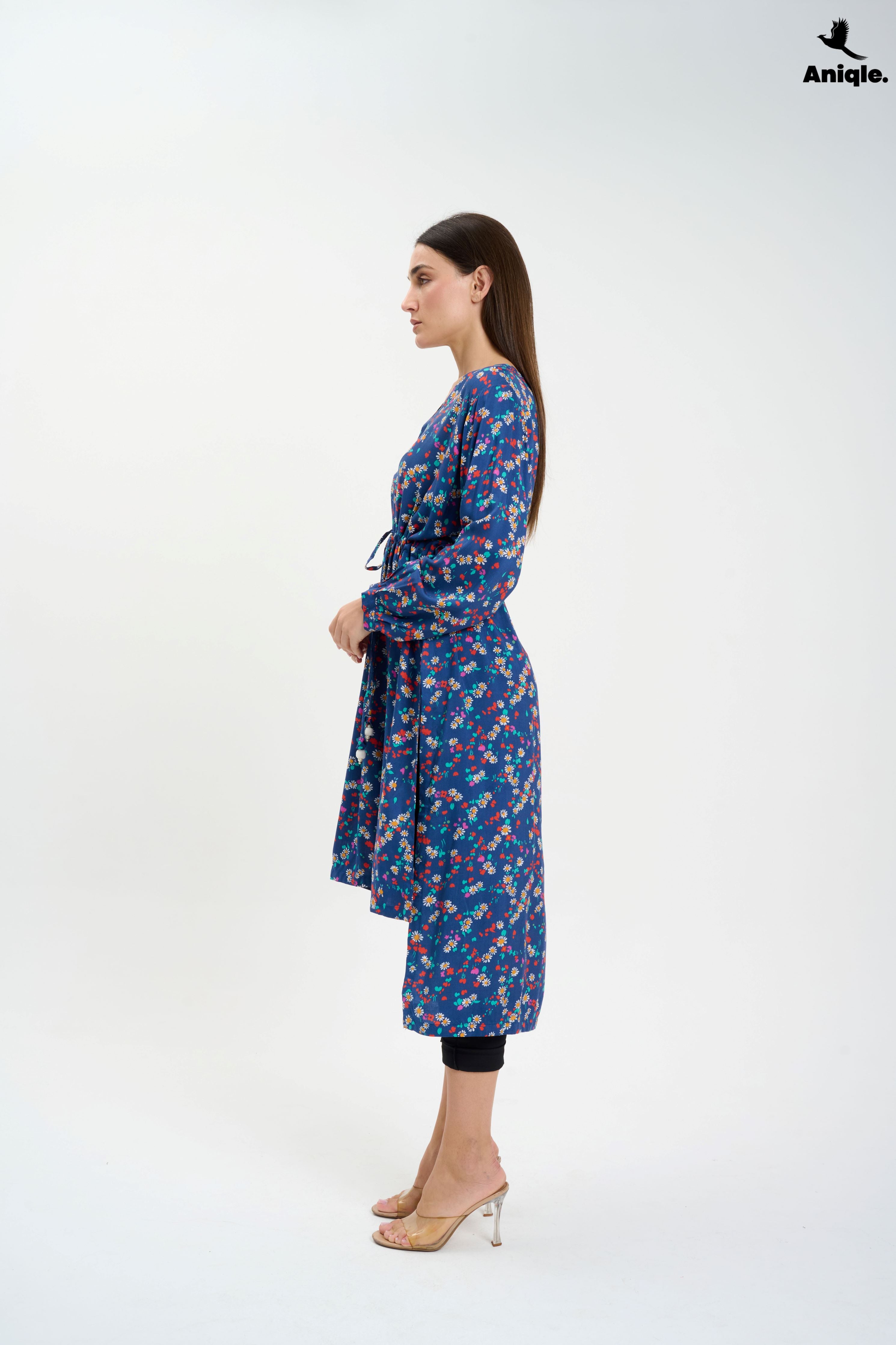 ANQ-10001 Floral high-low Tunic Shirt