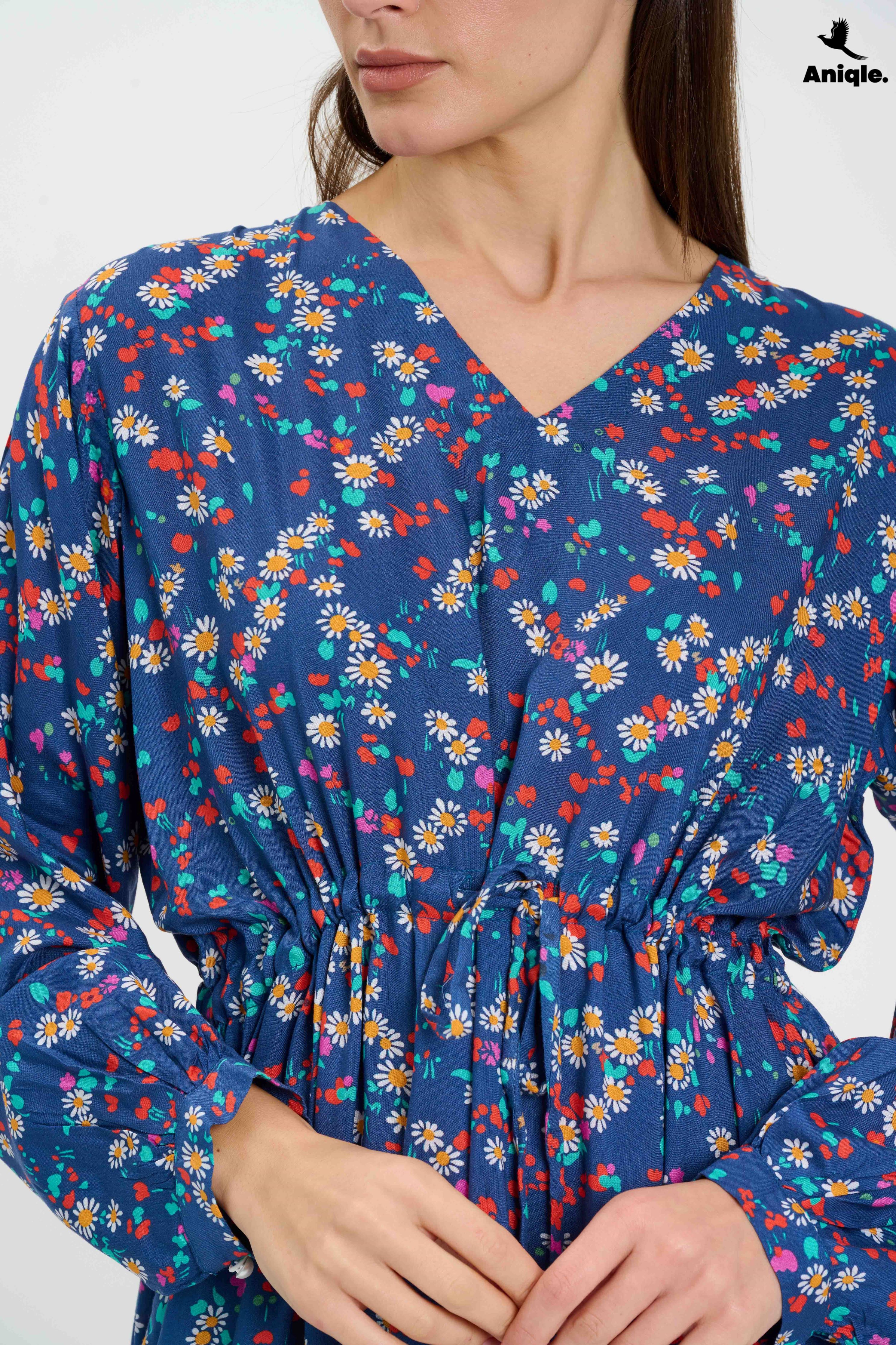 ANQ-10001 Floral high-low Tunic Shirt