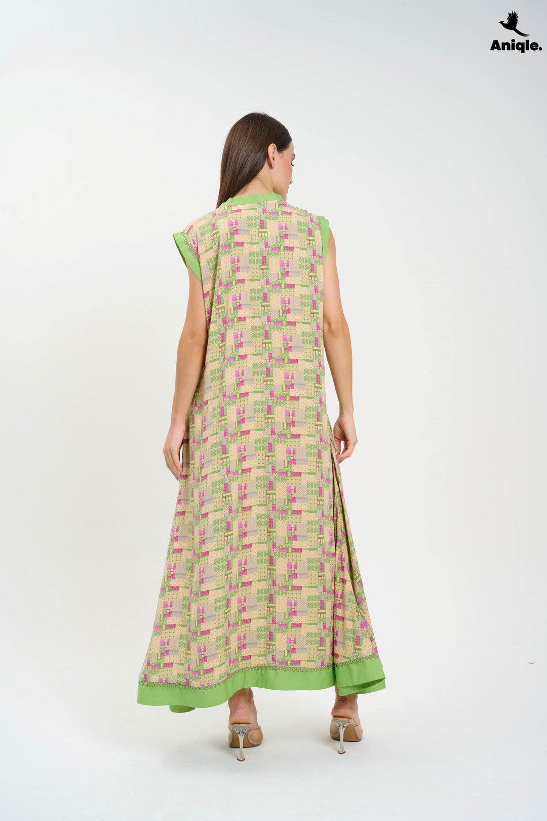 Green sleeveless Casual Maxi Dress