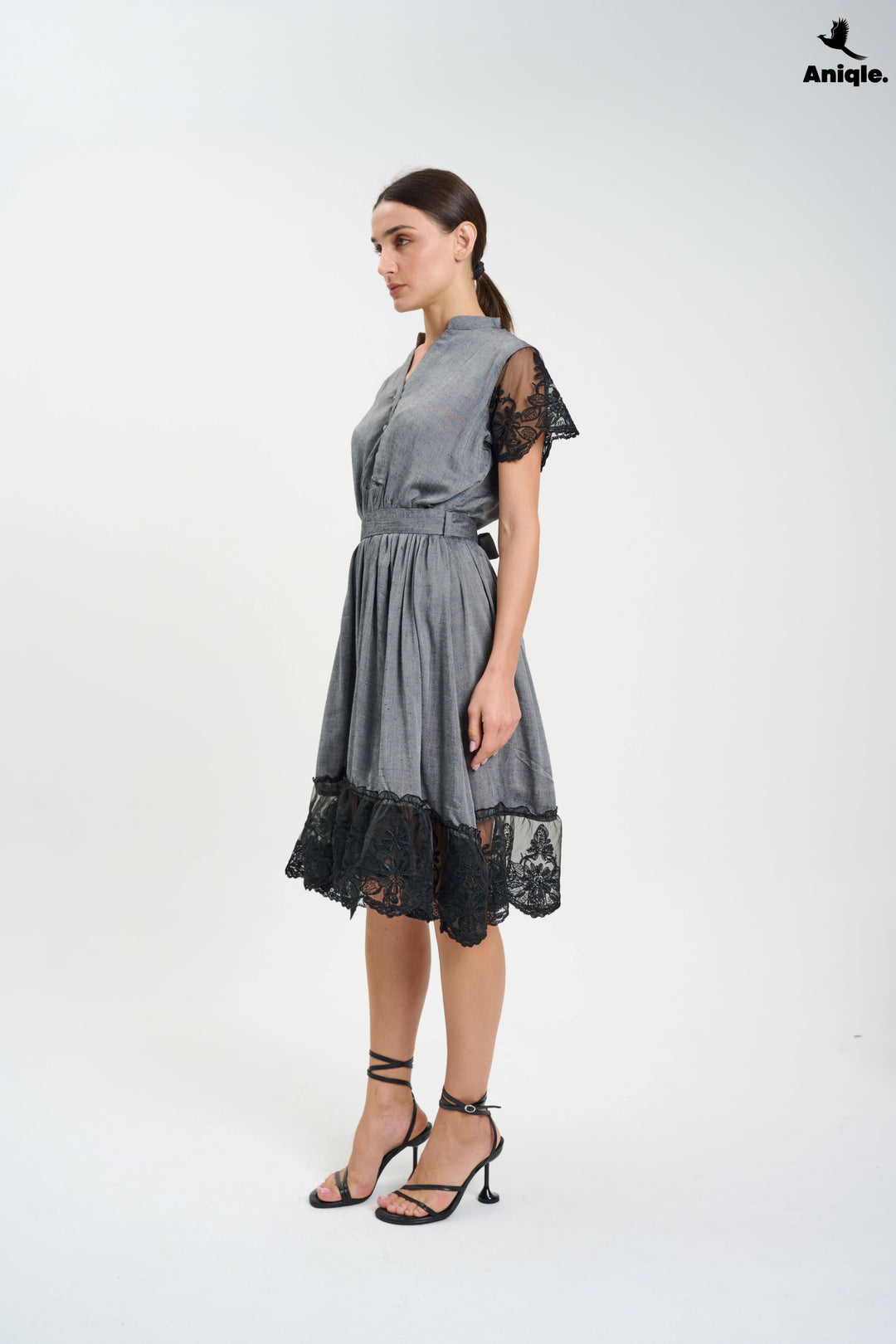 Laced- fit-and-flare Dress