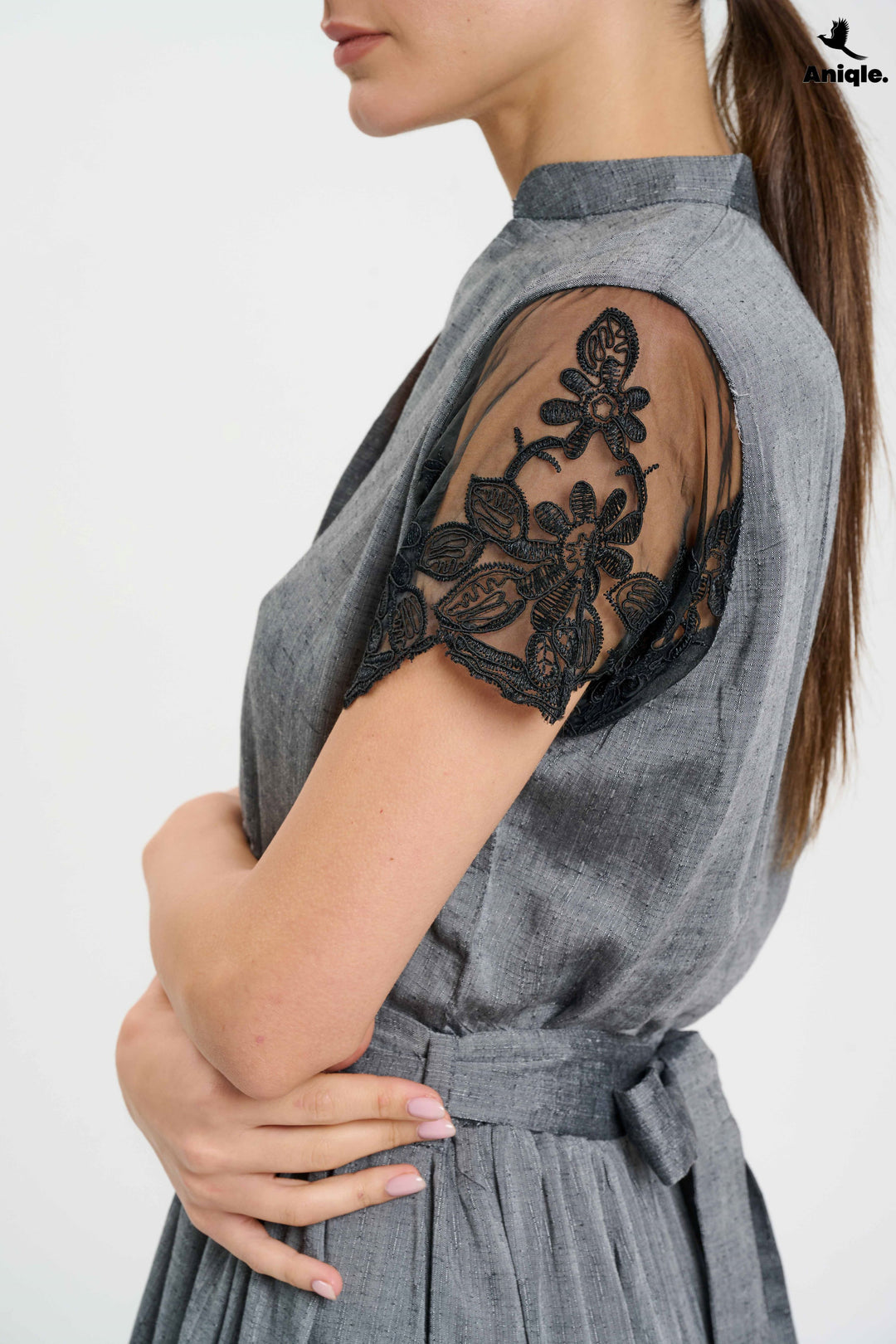 Laced- fit-and-flare Dress