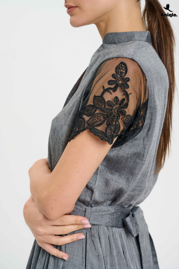 Laced- fit-and-flare Dress