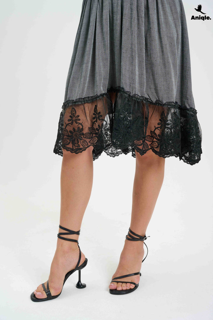Laced- fit-and-flare Dress