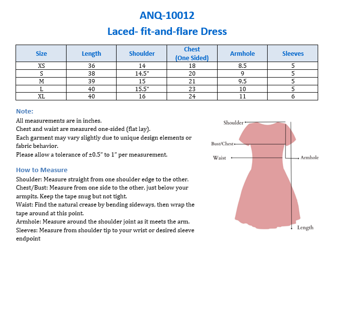ANQ-10012 Laced- fit-and-flare Dress