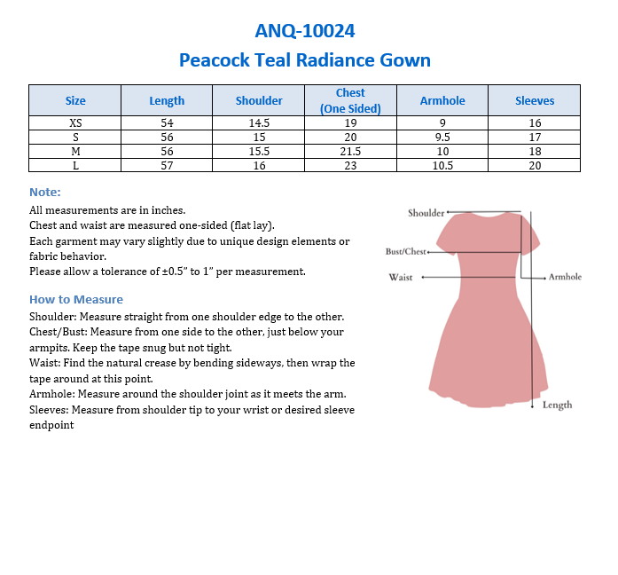 Peacock Teal Radiance Gown