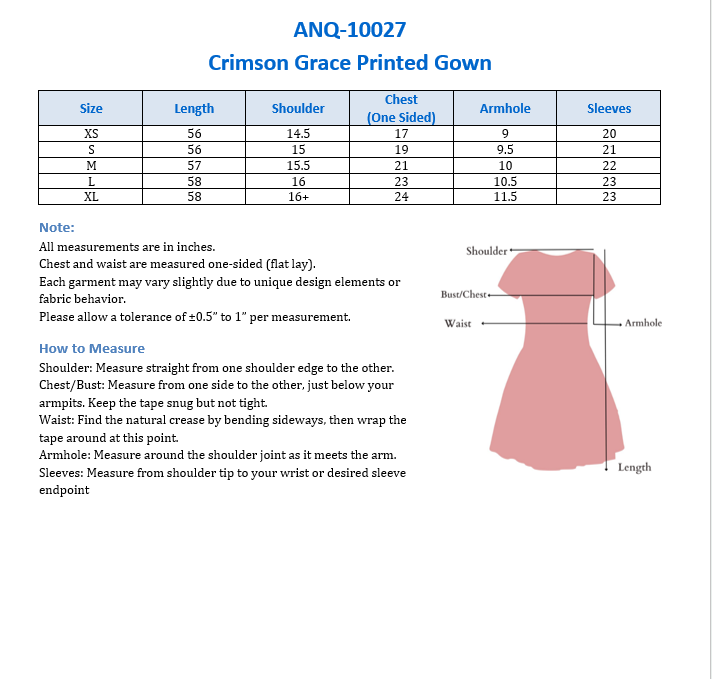 Crimson Grace Printed Gown