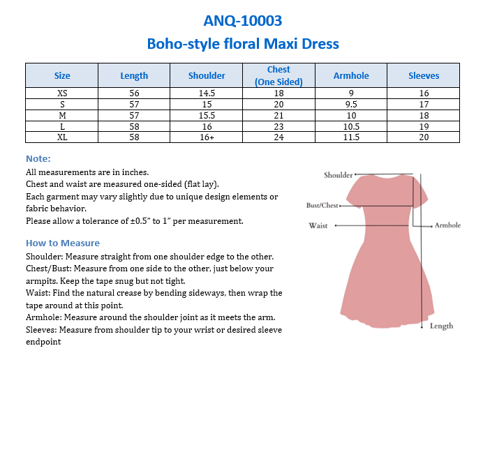 Boho-style floral Maxi Dress