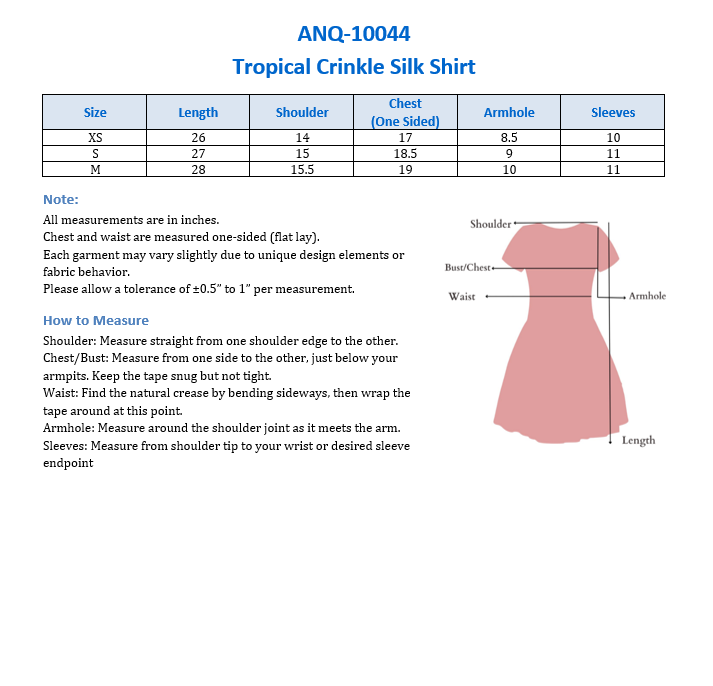 Tropical Crinkle Silk Shirt