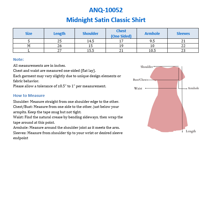 Midnight Satin Classic Shirt