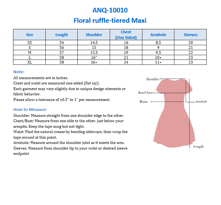 Floral ruffle-tiered  Maxi