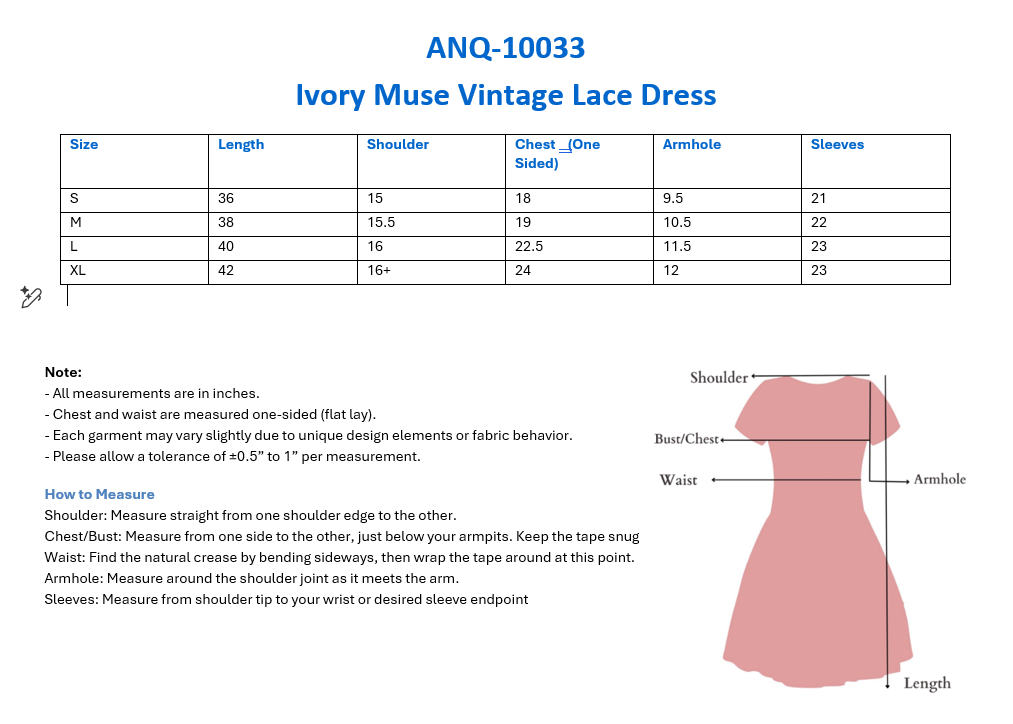 Ivory Muse Vintage Lace Dress