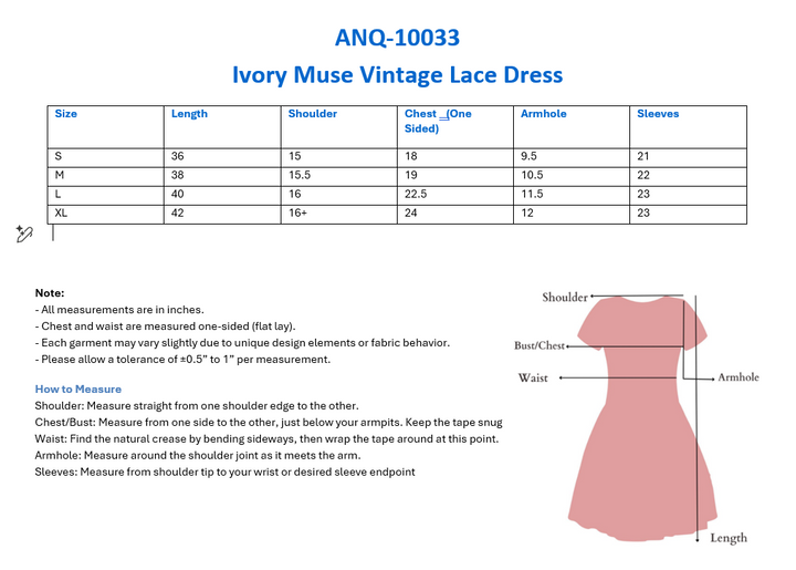 Ivory Muse Vintage Lace Dress