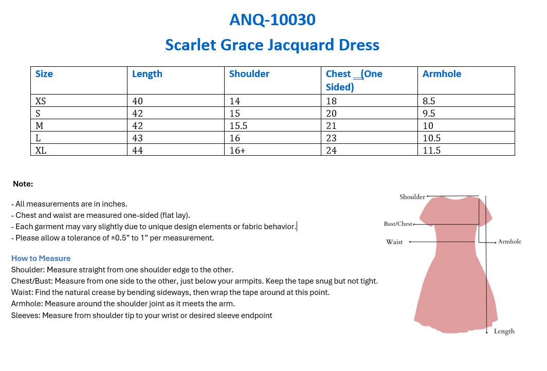 Scarlet Grace Jacquard Dress