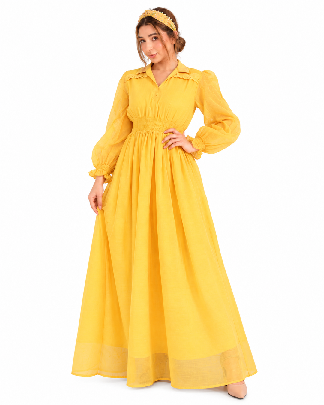 Saffron Meadow Smocked Maxi Dress