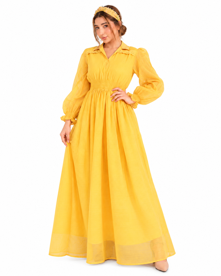 Saffron Meadow Smocked Maxi Dress