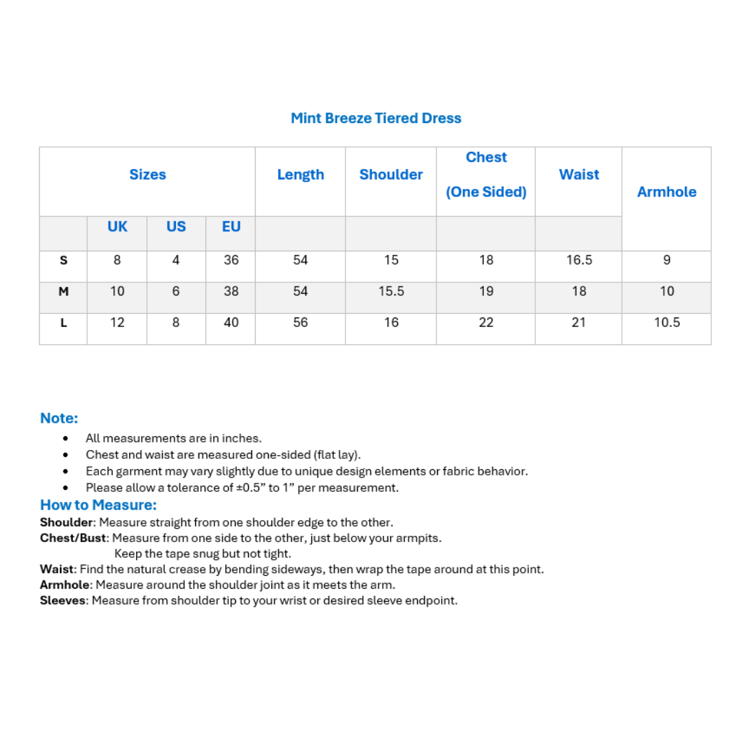 Mint Breeze Tiered Dress