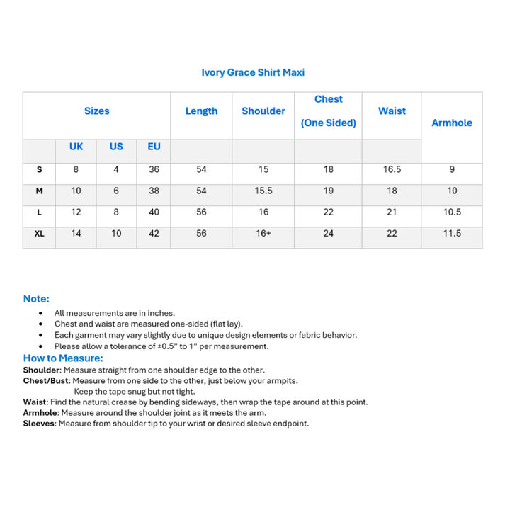 Ivory Grace Shirt Maxi