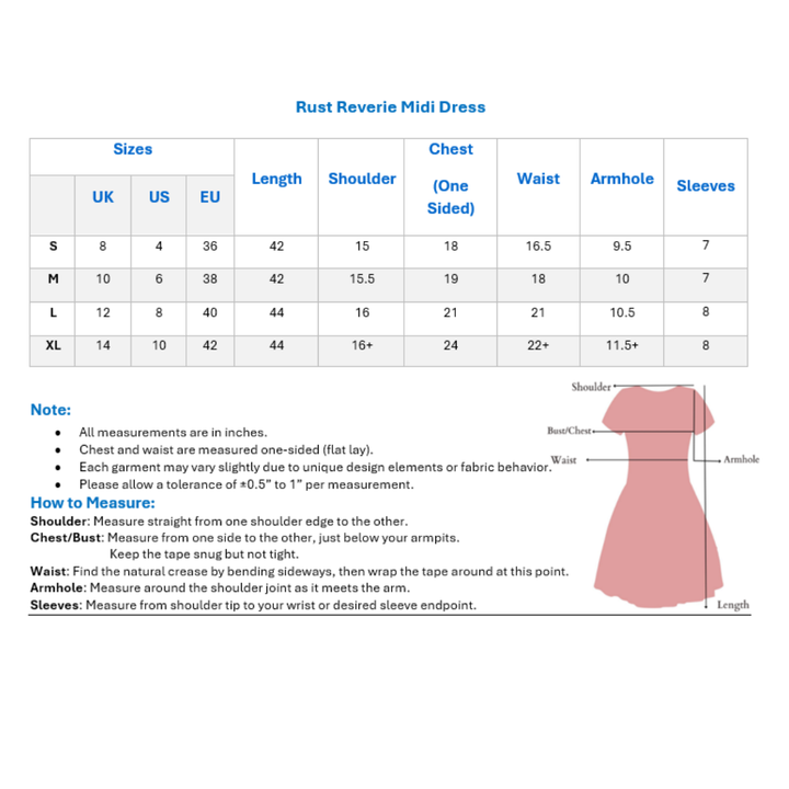 Rust Reverie Midi Dress