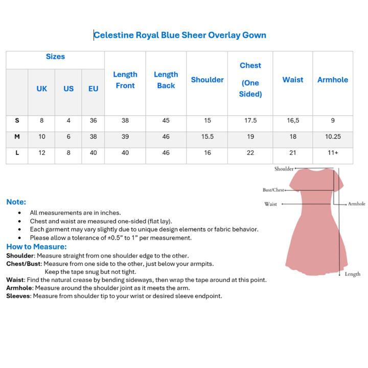 Celestine Royal Blue Sheer Overlay Gown