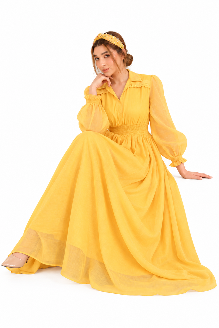 Saffron Meadow Smocked Maxi Dress