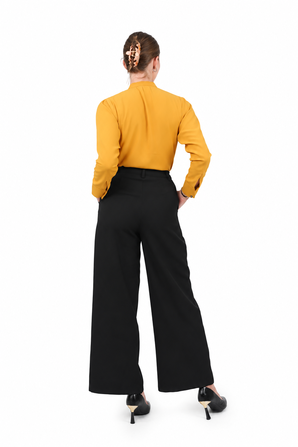 Solea Mustard Pleated Front Blouse
