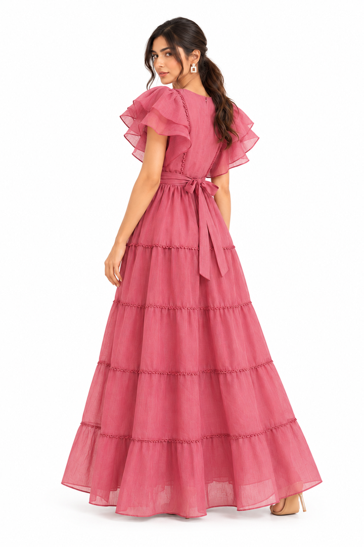 Rosewood Whisper Tiered Maxi Dress