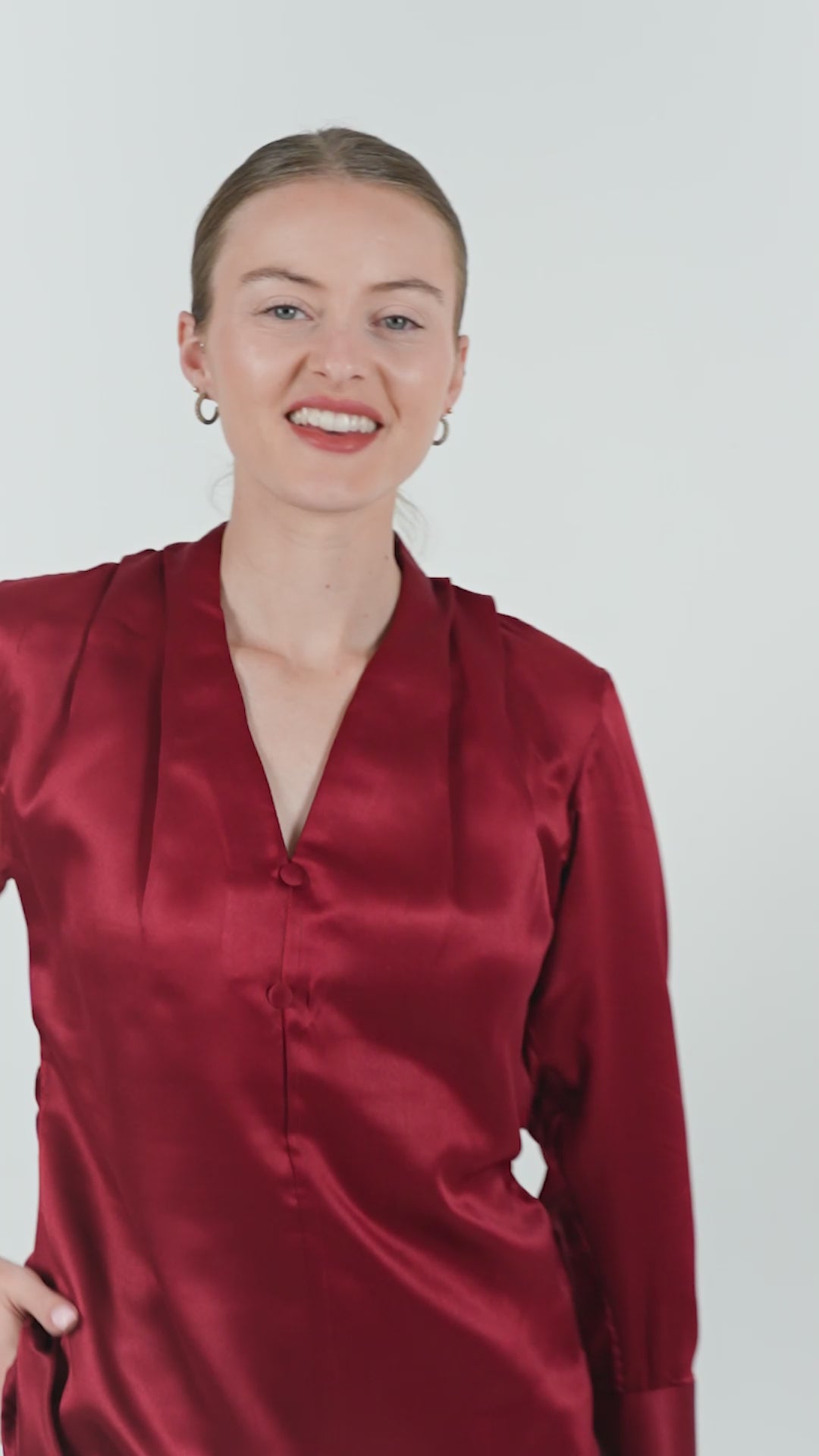 Merlot Satin Elegance Blouse